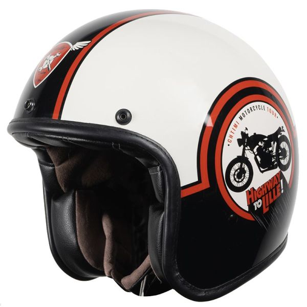 Casque Dexter QUARKS HIGHWAY - Noir / Blanc / Orange