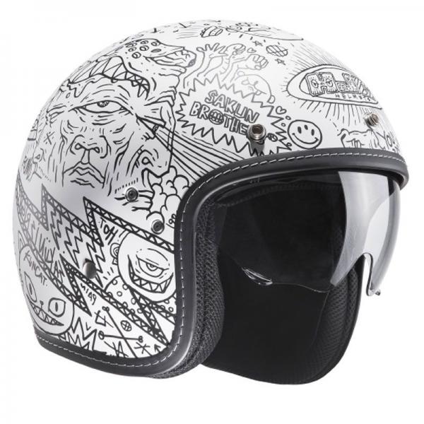 Casque HJC FG-70S MACHU MC10SF - Blanc / Noir