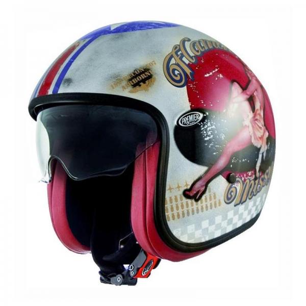 Casque Premier VINTAGE PIN UP OLD STYLE - Argent