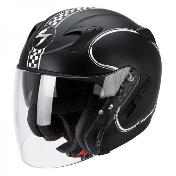 Casque Scorpion EXO-220 AIR BIXBY MAT - Noir / Blanc