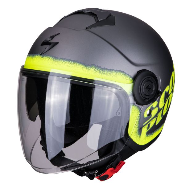 Casque Scorpion EXO-CITY BLURR MAT - Jaune Fluo