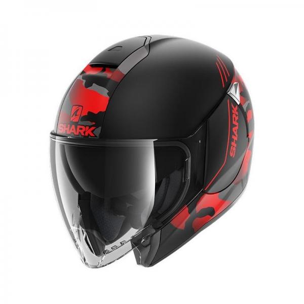 Casque Shark CITYCRUISER GENOM MAT - Camo Rouge / Noir