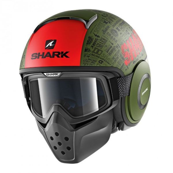 Casque Shark DRAK TRIBUTE-RM MAT - Vert / Rouge / Noir