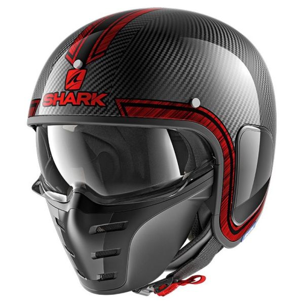 Casque Shark S-DRAK VINTA - Carbone / Chrome / Rouge