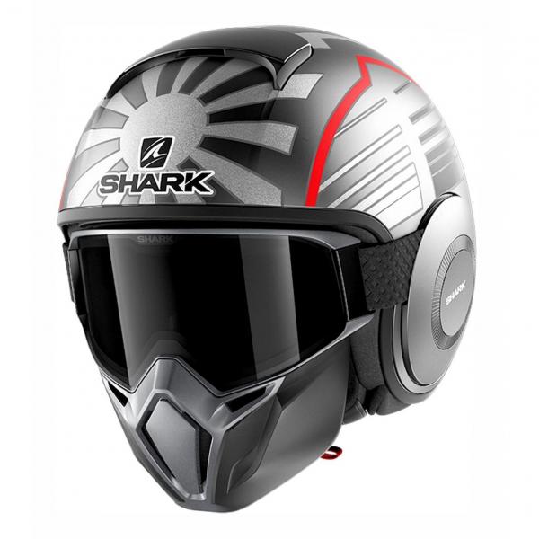 Casque Shark STREET DRAK REPLICA ZARCO MALAYSIAN GP MAT - Anthracite / Argent / Rouge