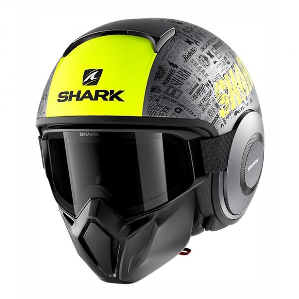 Casque Shark STREET DRAK TRIBUTE RM MAT - Anthracite / Jaune / Noir