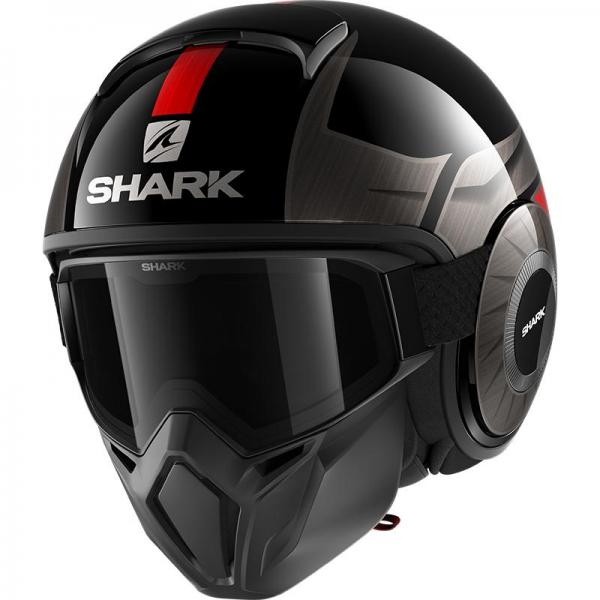 Casque Shark STREET DRAK TRIBUTE RM MAT - Noir / Gris / Rouge