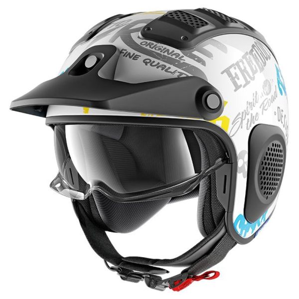 Casque Shark X-DRAK FREESTYLE-CUP - Blanc / Bleu / Jaune