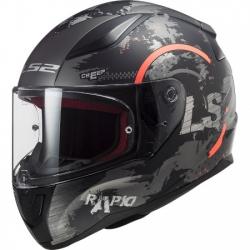 Casque LS2 FF353 RAPID CIRCLE MAT - Titane / Orange