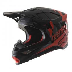 Casque Alpinestars SUPERTECH S-M8 ECHO MAT - Noir / Gris / Rouge Fluo