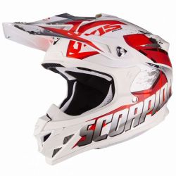 Casque Scorpion VX-15-EVO AIR DEFENDER - Blanc / Rouge