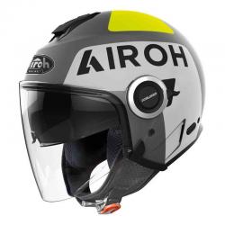 Casque Airoh HELIOS UP MAT - Gris / Jaune Fluo